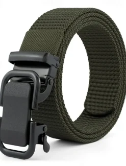 Hot OUKU Men's Belt Nylon Belt Outdoor Belt Waist Belt Black Navy Blue Nylon Adjustable Heavy-Duty Plain Outdoor Daily