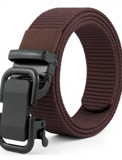 Hot OUKU Men's Belt Nylon Belt Outdoor Belt Waist Belt Black Navy Blue Nylon Adjustable Heavy-Duty Plain Outdoor Daily
