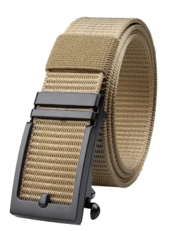 New OUKU Men's Belt Tactical Belt Black Blue Nylon Fashion Golf Web Belt for Jeans with Automatic Buckle Adjustable Tactical Athleisure Pure Color Outdoor Sports Outdoor Hiking