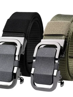 New OUKU Men's Belt Tactical Belt Black Army Green Nylon Fashion Outdoor Athleisure Pure Color Outdoor Sports Outdoor Hiking