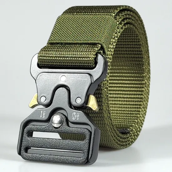 Online OUKU Men's Belt Tactical Belt Nylon Web Work Belt Black Yellow Metal Military Army Plain Daily Wear Going out Weekend