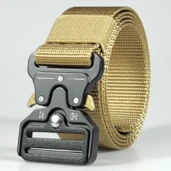 Online OUKU Men's Belt Tactical Belt Nylon Web Work Belt Black Yellow Metal Military Army Plain Daily Wear Going out Weekend