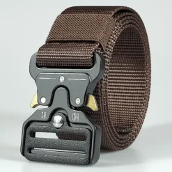 Online OUKU Men's Belt Tactical Belt Nylon Web Work Belt Black Yellow Metal Military Army Plain Daily Wear Going out Weekend