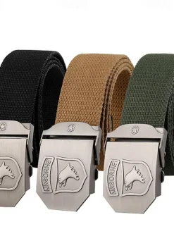 Best OUKU Men's Belt Tactical Belt Nylon Web Work Belt Black Ginger Straw Military Army Plain Daily Wear Going out Weekend