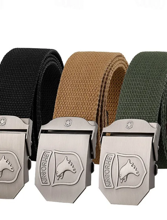 Best OUKU Men's Belt Tactical Belt Nylon Web Work Belt Black Ginger Straw Military Army Plain Daily Wear Going out Weekend