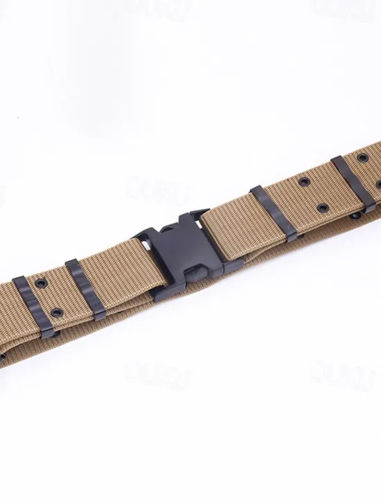 Hot OUKU Men's Belt Tactical Belt Nylon Web Work Belt Black Brown Straw Military Army Plain Daily Wear Going out Weekend