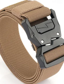 Clearance OUKU Men's Belt Tactical Belt Waist Belt Black Kakhi Polyester Alloy Durable Adjustable Plain Outdoor Daily