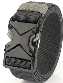 Hot OUKU Men's Belt Tactical Belt Waist Belt Black Red Polyester Alloy Durable Adjustable Plain Outdoor Daily