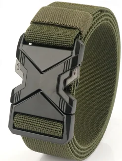 Hot OUKU Men's Belt Tactical Belt Waist Belt Black Red Polyester Alloy Durable Adjustable Plain Outdoor Daily