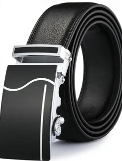 Hot OUKU Men's Belt Waist Belt Black 1# Black 2# Alloy Durable Adjustable Plain Outdoor Daily