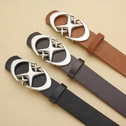 New OUKU Men's Belt Waist Belt Black White Alloy Durable Adjustable Plain Outdoor Daily