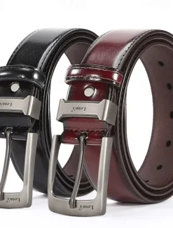 Outlet OUKU Men's Belt Waist Belt PU Alloy Durable Adjustable Plain Outdoor Daily Black