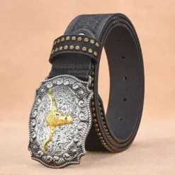Clearance OUKU Men's Belt Waist Belt Black Brown Alloy Antique Durable Adjustable Plain Outdoor Daily