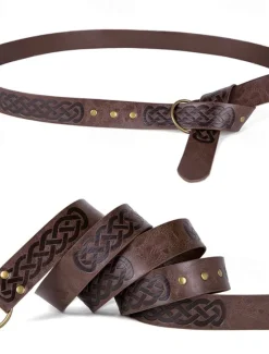 Clearance OUKU Men's Belt Waist Belt Black Brown PU Alloy Retro Durable Adjustable Plain Daily Stage