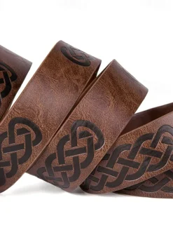 Clearance OUKU Men's Belt Waist Belt Black Brown PU Alloy Retro Durable Adjustable Plain Daily Stage