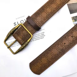 Clearance OUKU Men's Belt Waist Belt Alloy Durable Adjustable Floral Outdoor Daily Brown