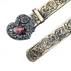 Clearance OUKU Men's Belt Waist Belt Alloy Vintage Durable Adjustable Heart Outdoor Daily Brown