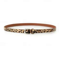 Clearance OUKU Men's Belt Waist Belt Kakhi Brown PU Alloy Adjustable Leopard Outdoor Daily