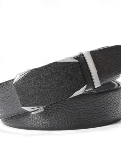 Outlet OUKU Men's Belt Waist Belt Silver Black Alloy Durable Adjustable Plain Outdoor Daily