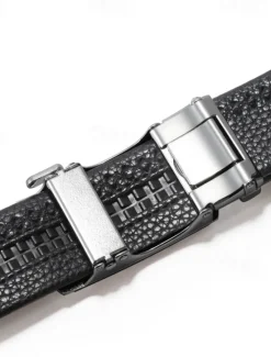Outlet OUKU Men's Belt Waist Belt Silver Black Alloy Durable Adjustable Plain Outdoor Daily