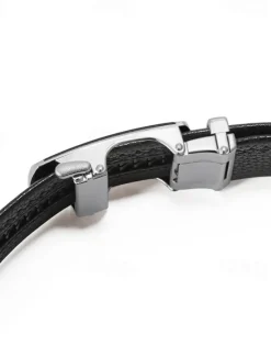 Hot OUKU Men's Belt Waist Belt Silver Black Alloy Durable Adjustable Plain Outdoor Daily