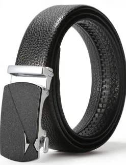 Best OUKU Men's Belt Waist Belt Silver Black Alloy Durable Adjustable Plain Outdoor Daily
