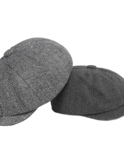 Online OUKU Men's Beret Hat Newsboy Hat Tweed Cap khaki Light Grey Cotton Streetwear Stylish 1920s Fashion Outdoor Daily Going out Graphic Prints Warm
