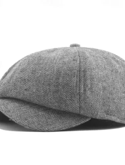 Best OUKU Men's Beret Hat Newsboy Hat Black khaki Cotton Streetwear Stylish 1920s Fashion Outdoor Daily Going out Graphic Prints Warm