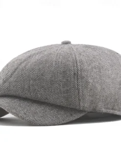 Best OUKU Men's Beret Hat Newsboy Hat Black khaki Cotton Streetwear Stylish 1920s Fashion Outdoor Daily Going out Graphic Prints Warm