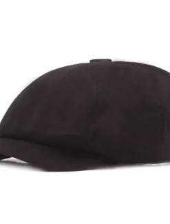 Clearance OUKU Men's Beret Hat Newsboy Hat Black Yellow Cotton Streetwear Stylish Casual Outdoor Daily Going out Plain Sunscreen