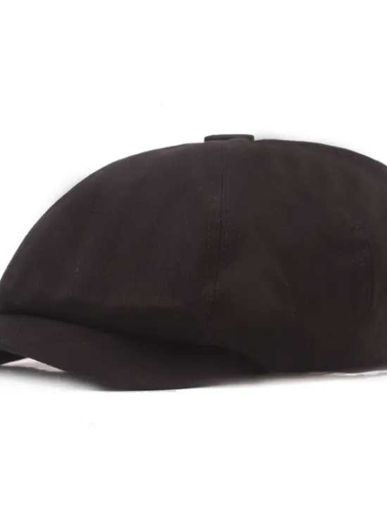 Clearance OUKU Men's Beret Hat Newsboy Hat Black Yellow Cotton Streetwear Stylish Casual Outdoor Daily Going out Plain Sunscreen