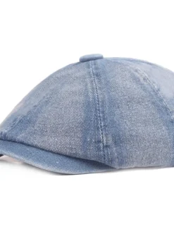 Discount OUKU Men's Beret Hat Newsboy Hat Black Blue Denim Streetwear Stylish Casual Outdoor Daily Going out Plain Sunscreen