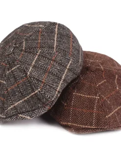 OUKU Men's Beret Hat Newsboy Hat Tweed Cap Beige Coffee Polyester Streetwear Stylish 1920s Fashion Outdoor Daily Going out Lattice Sunscreen