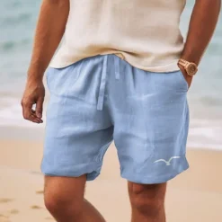 Clearance OUKU Men's Bird Shorts Summer Shorts Beach Shorts Mid Waist Hawaiian Casual Outdoor Holiday Going out Drawstring Elastic Waist Print Designer Clothing Apparel