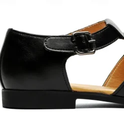 New OUKU Men's Black Faux Leather Fisherman Sandals with Buckle Strap and Cutout Design, Stylish and Comfortable for Casual, Outdoor and Summer Wear
