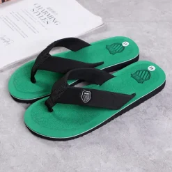 Discount OUKU Men's Black Flip-Flop Sandals with Cushioned Sole - Comfortable Casual Beach and Summer Footwear