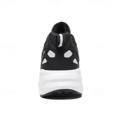 Hot OUKU Men's Black Running Sneakers with Fur Lining, Winter Warm Athletic Shoes for Outdoor Sports and Casual Wear