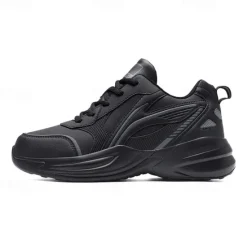 Hot OUKU Men's Black Running Sneakers with Fur Lining, Winter Warm Athletic Shoes for Outdoor Sports and Casual Wear