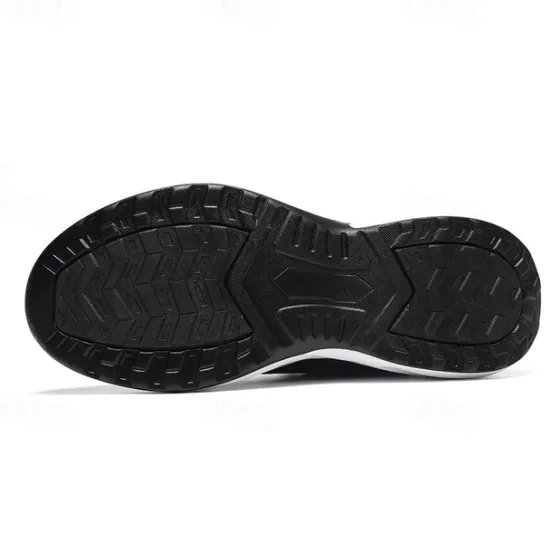 Hot OUKU Men's Black Running Sneakers with Fur Lining, Winter Warm Athletic Shoes for Outdoor Sports and Casual Wear