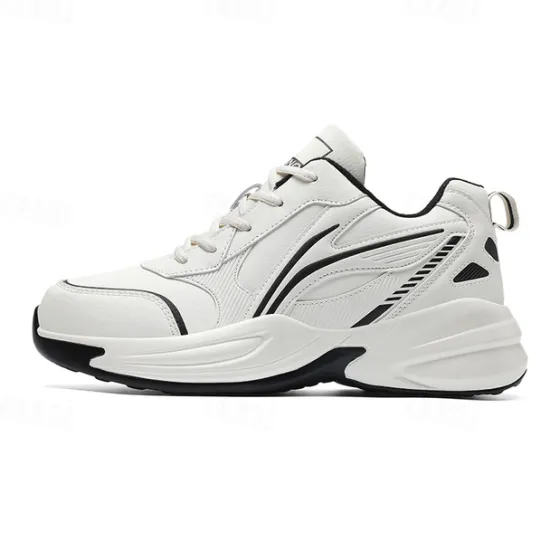 Hot OUKU Men's Black Running Sneakers with Fur Lining, Winter Warm Athletic Shoes for Outdoor Sports and Casual Wear