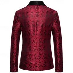 Best OUKU Men's Blazer Business Cocktail Party Wedding Party Fashion Casual Spring & Fall Cotton Blend Paisley Pocket Buttons Comfortable Single Breasted Blazer Silver Dark Gray Black White