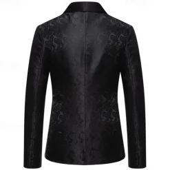 Best OUKU Men's Blazer Business Cocktail Party Wedding Party Fashion Casual Spring & Fall Cotton Blend Paisley Pocket Buttons Comfortable Single Breasted Blazer Silver Dark Gray Black White