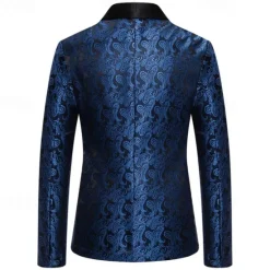 Best OUKU Men's Blazer Business Cocktail Party Wedding Party Fashion Casual Spring & Fall Cotton Blend Paisley Pocket Buttons Comfortable Single Breasted Blazer Silver Dark Gray Black White