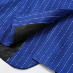 Outlet OUKU Men's Blazer Business Cocktail Party Wedding Party Fashion Casual Spring & Fall Polyester Stripes Pocket Buttons Comfortable Double Breasted Blazer Blue Purple Orange