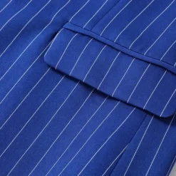 Outlet OUKU Men's Blazer Business Cocktail Party Wedding Party Fashion Casual Spring & Fall Polyester Stripes Pocket Buttons Comfortable Double Breasted Blazer Blue Purple Orange