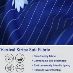 Outlet OUKU Men's Blazer Business Cocktail Party Wedding Party Fashion Casual Spring & Fall Polyester Stripes Pocket Buttons Comfortable Double Breasted Blazer Blue Purple Orange