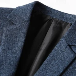 Hot OUKU Men's Blazer Business Cocktail Party Wedding Party Fashion Casual Spring & Fall Polyester Plain Pocket Buttons Casual / Daily Single Breasted Blazer Red Blue Grey
