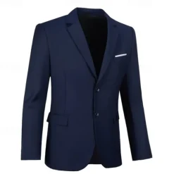 Best OUKU Men's Blazer Business Cocktail Party Wedding Party Fashion Casual Spring & Fall Polyester Plain Pocket Buttons Comfortable Single Breasted Blazer Black White Navy Blue Royal Blue