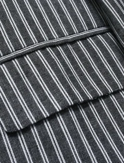 Best OUKU Men's Blazer Business Cocktail Party Wedding Party Fashion Casual Spring Autumn / Fall Polyester Stripes Pocket Buttons Comfortable Single Breasted Blazer Dark Gray Light Grey