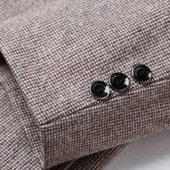 Online OUKU Men's Blazer Business Wedding Party Fashion Casual Spring & Fall Polyester Plain Buttons Casual / Daily Single Breasted Blazer Red Dark Navy Blue Brown